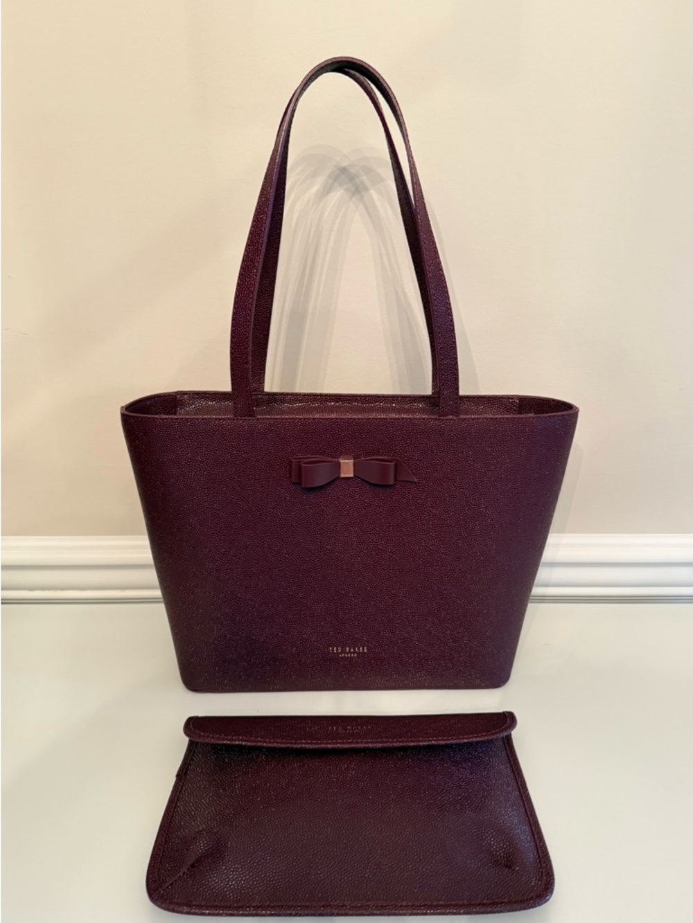 Ted Baker Bow Detail Leather Tote & Pouch